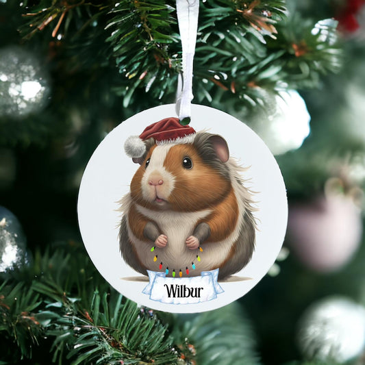 Personalised Guinea Pig E - Acrylic Bauble Christmas Tree Ornament Decoration Gift Keepsake