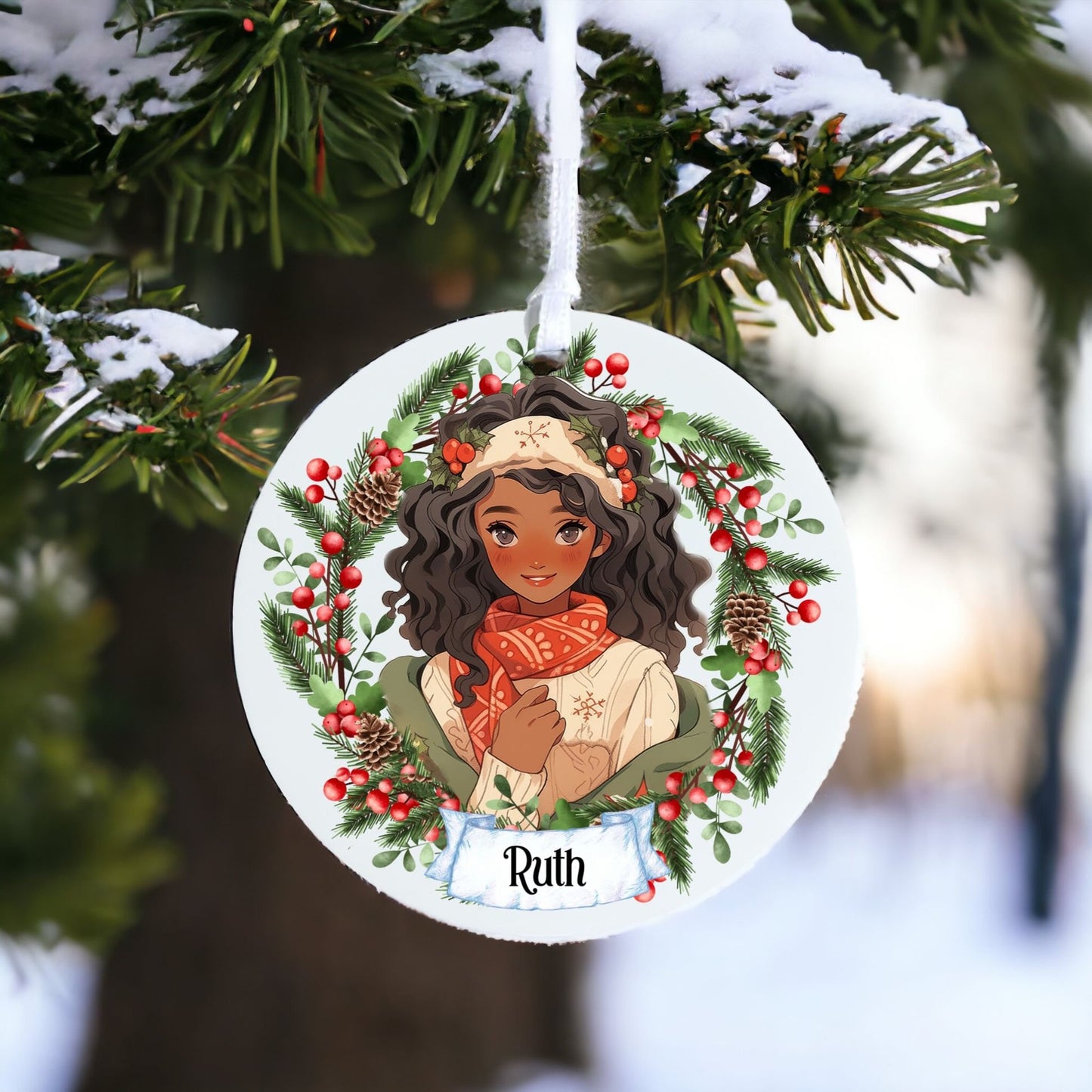 Personalised Teen In Festive Wear Christmas A - Acrylic Bauble Christmas Tree Ornament Decoration Gift Keepsake