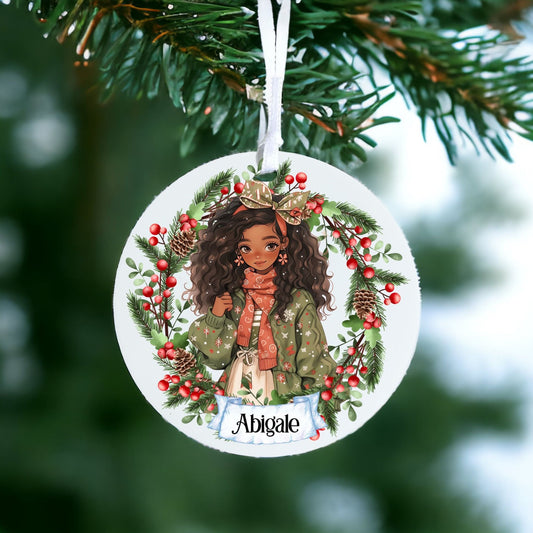 Personalised Teen In Festive Wear Christmas B - Acrylic Bauble Christmas Tree Ornament Decoration Gift Keepsake