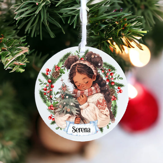 Personalised Teen In Festive Wear Christmas D - Acrylic Bauble Christmas Tree Ornament Decoration Gift Keepsake