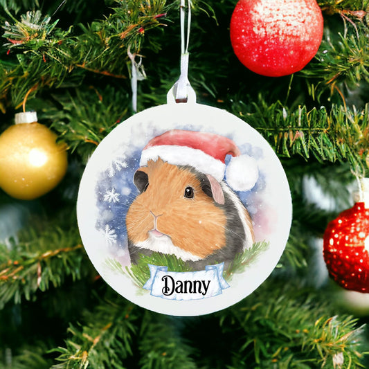 Personalised Guinea Pig F - Acrylic Bauble Christmas Tree Ornament Decoration Gift Keepsake