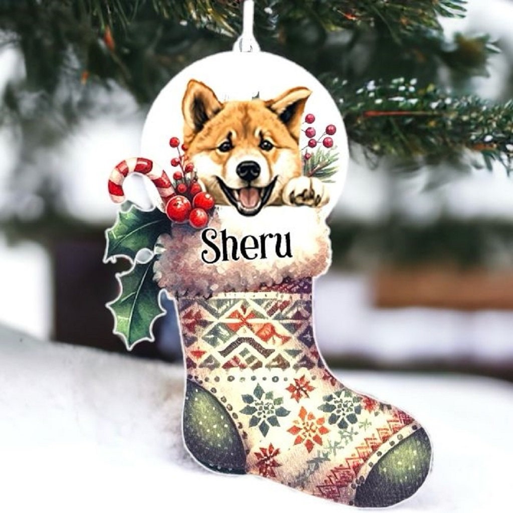 Personalised Akita Pet Dog Christmas Stocking Bauble