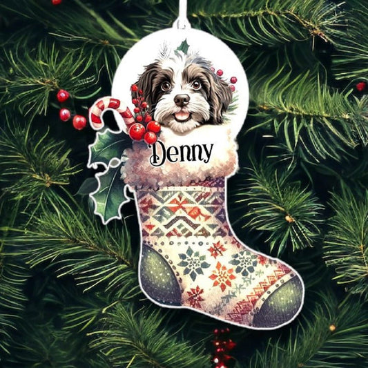 Personalised Havanese Pet Dog Christmas Stocking Bauble