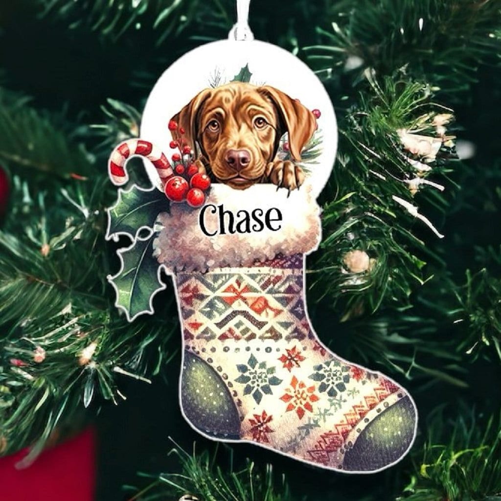 Personalised Labrador Retriever Pet Dog Christmas Stocking Bauble