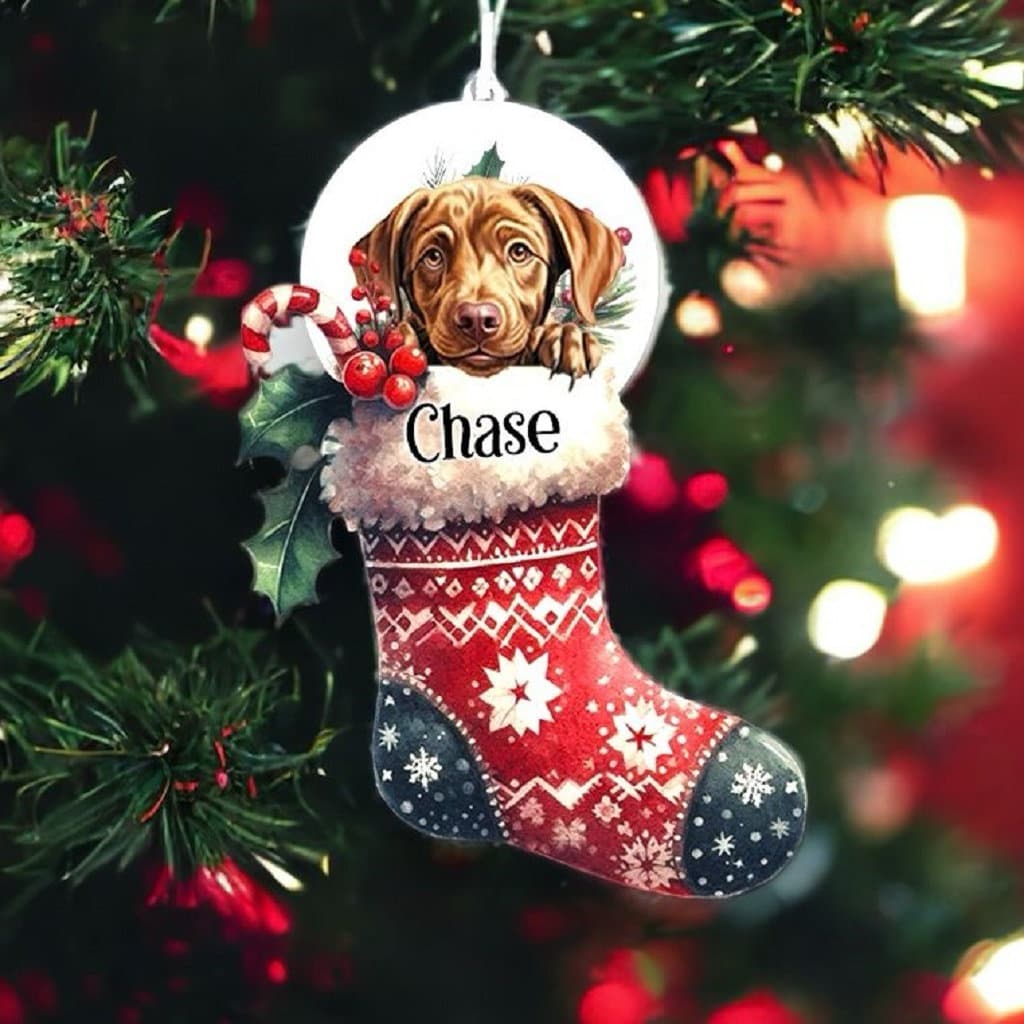 Personalised Labrador Retriever Pet Dog Christmas Stocking Bauble