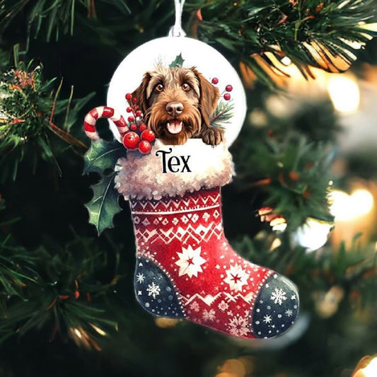 Personalised Wirehaired Pointing Griffon Pet Dog Christmas Stocking Bauble