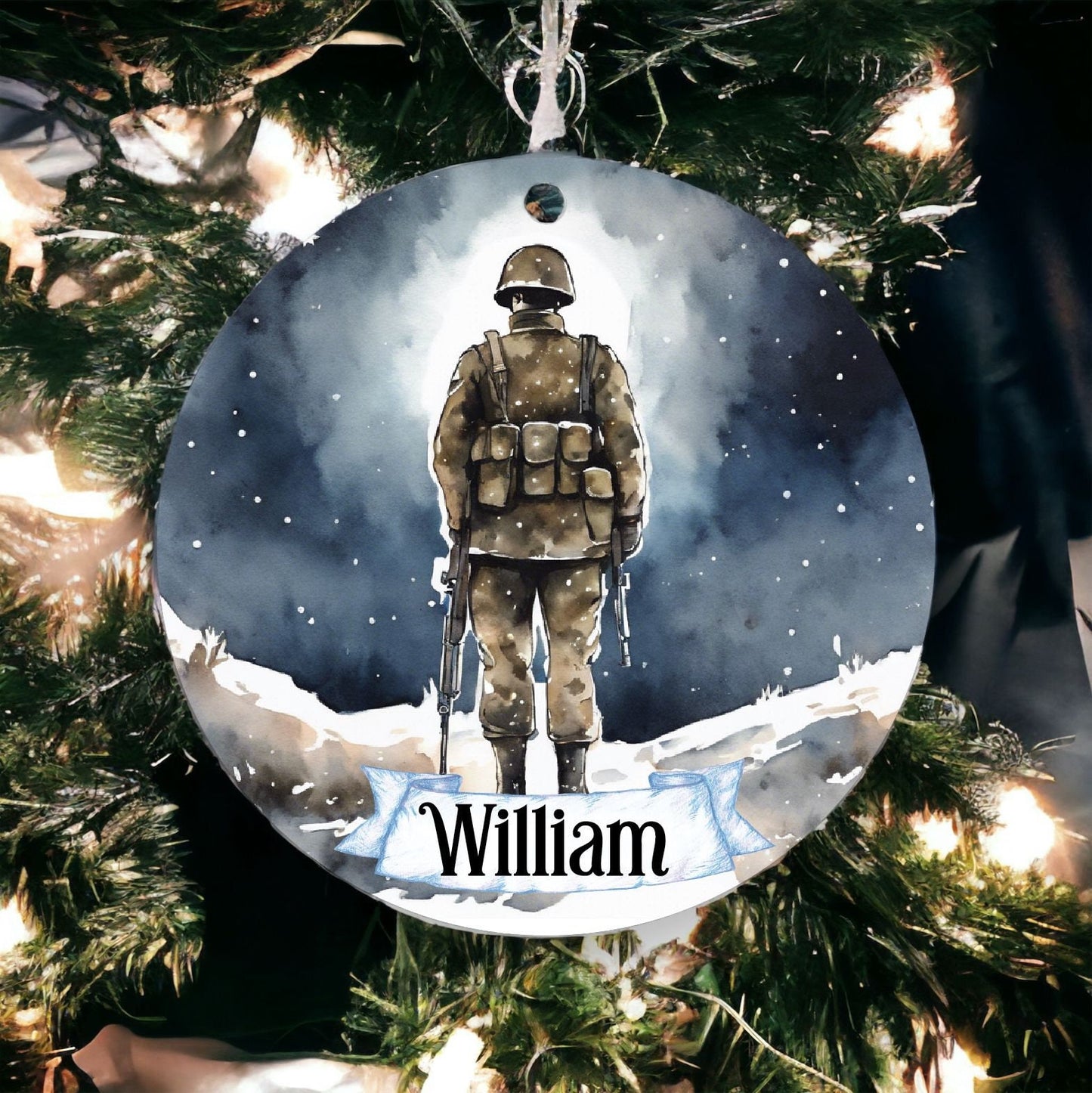 Personalised Soldier Christmas Bauble B