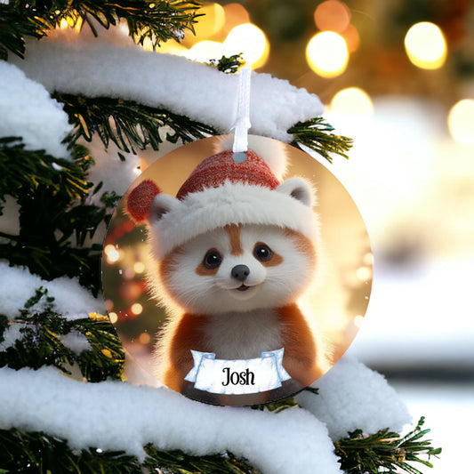 Personalised Cute Red Panda Bauble Decoration