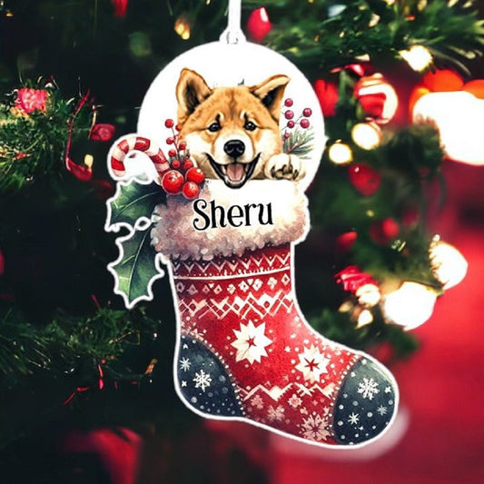 Personalised Akita Pet Dog Christmas Stocking Bauble