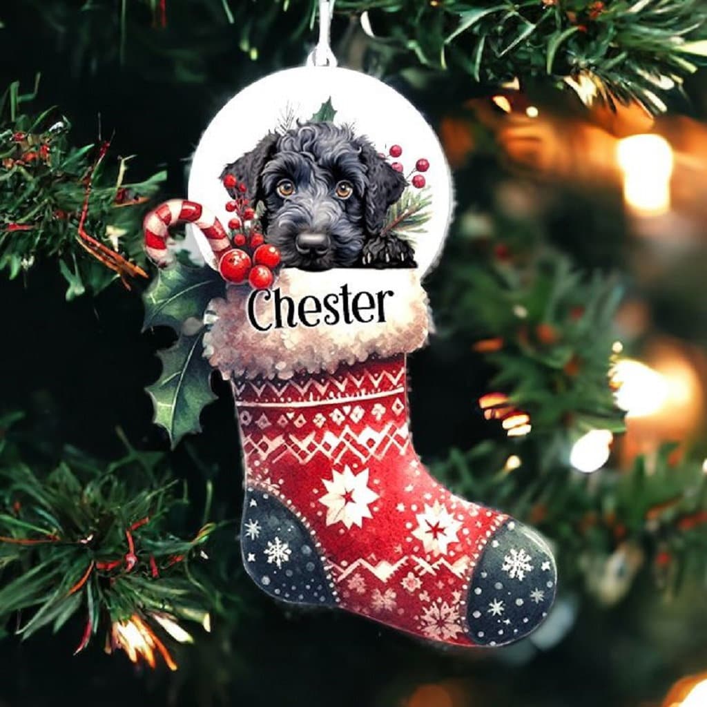 Personalised Kerry Blue Pet Dog Christmas Stocking Bauble