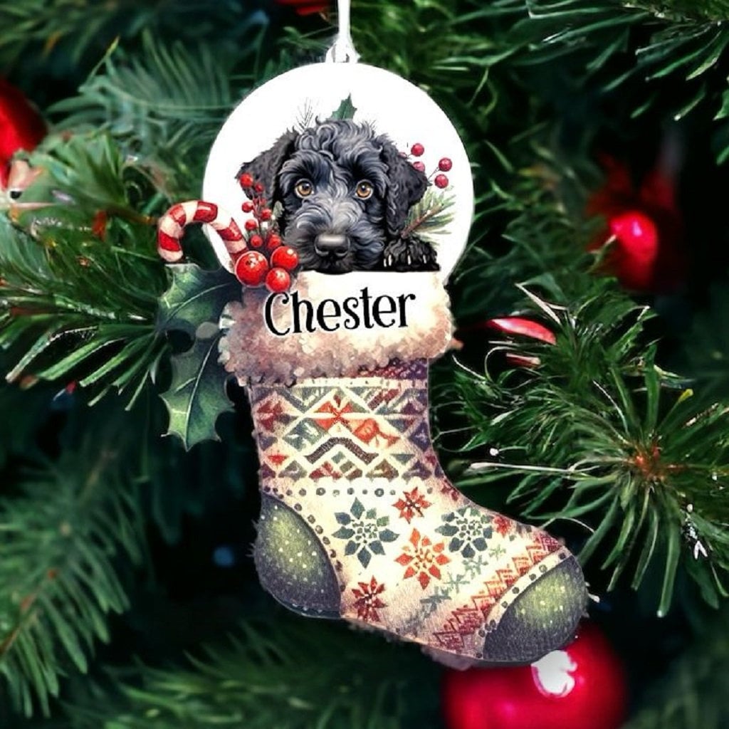 Personalised Kerry Blue Pet Dog Christmas Stocking Bauble