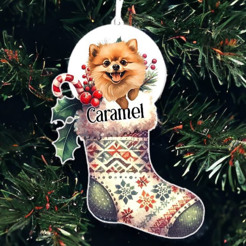 Personalised Pomeranian Pet Dog Christmas Stocking Bauble