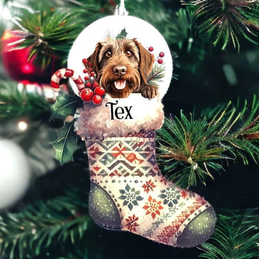 Personalised Wirehaired Pointing Griffon Pet Dog Christmas Stocking Bauble