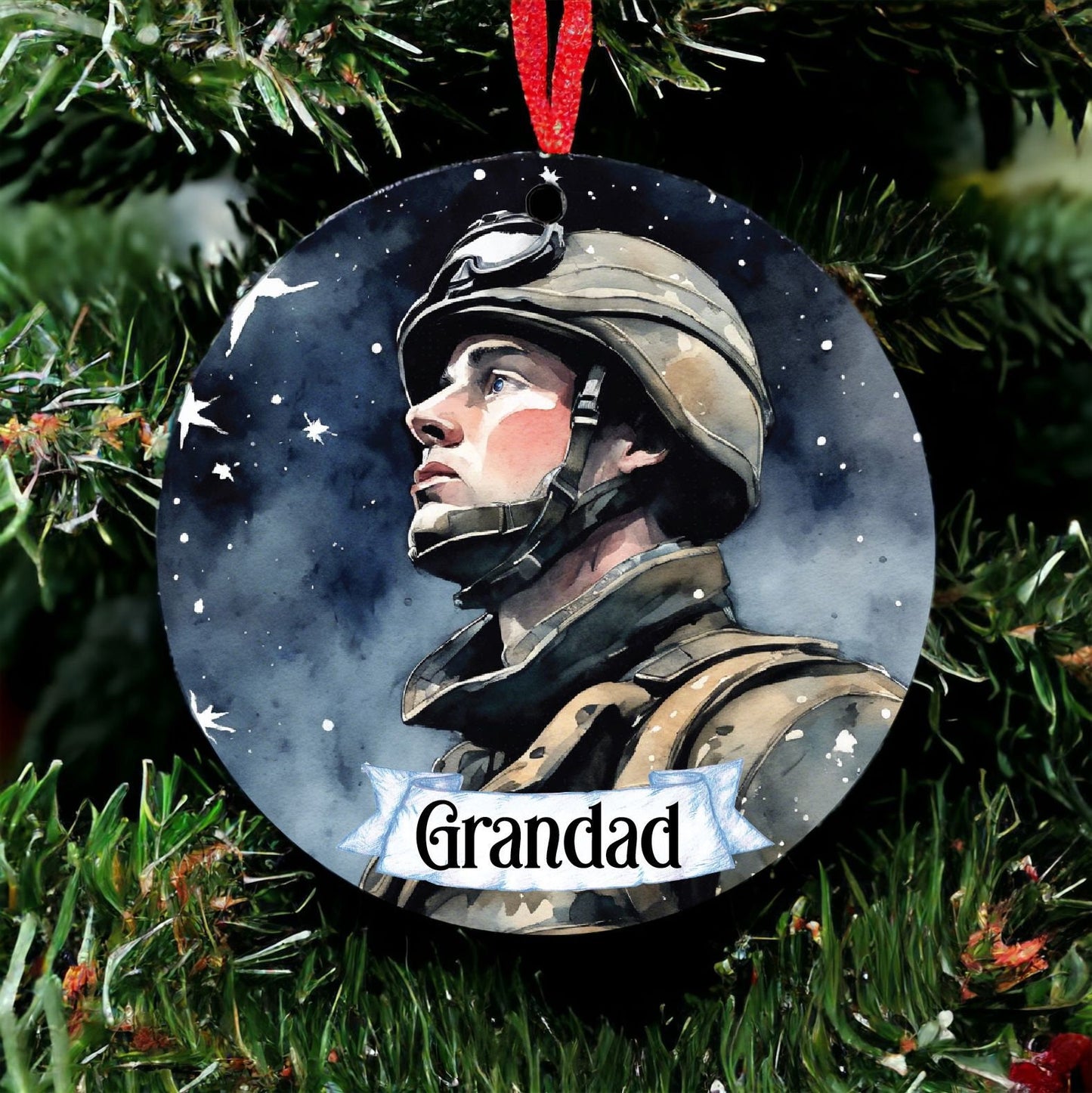 Personalised Soldier Christmas Bauble A