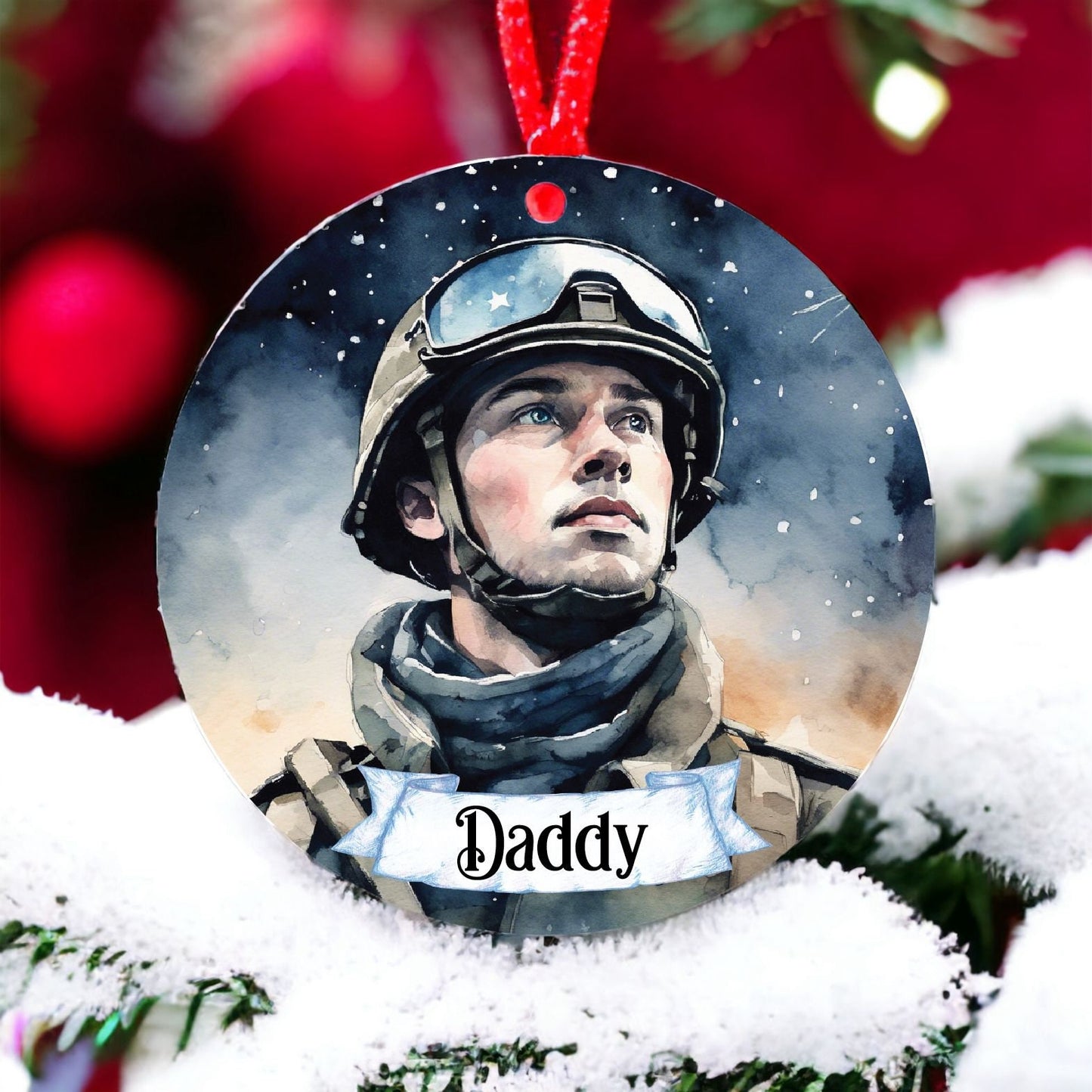 Personalised Soldier Christmas Bauble C