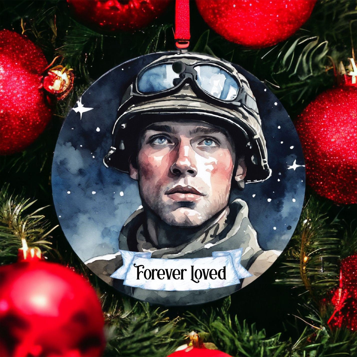 Personalised Soldier Christmas Bauble D